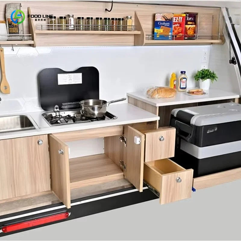 Customized multifunctional campervan perfect for remote outdoor exploration wilderness travel and off road camping adventures