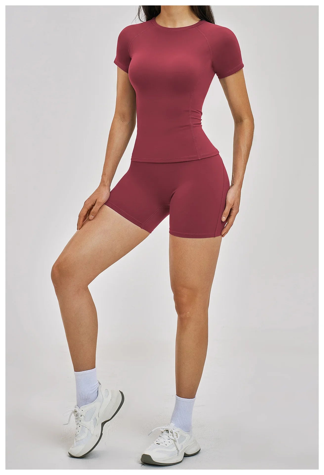 Gym Set 2PCS Yoga Suit Sports Outfit Women Tracksuit Running Workout Clothes Short Sleeves Sport Bra Athletic Wear Yoga Clothing
