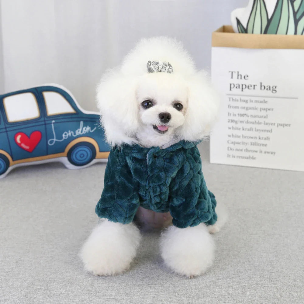 Pet Dog Clothes Winter Warm Fleece Dogs Jumpsuits Pet Clothing for Small Dogs Puppy Cats Hoodies Jacket Chihuahua Yorkshire Coat