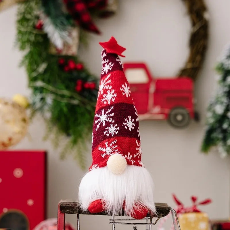 30CM Glowing Knitted Gnome Doll with Led Night Light Christmas Decorations 2024 Home Xmas Tree Decor Navidad New Year 2025 Gift