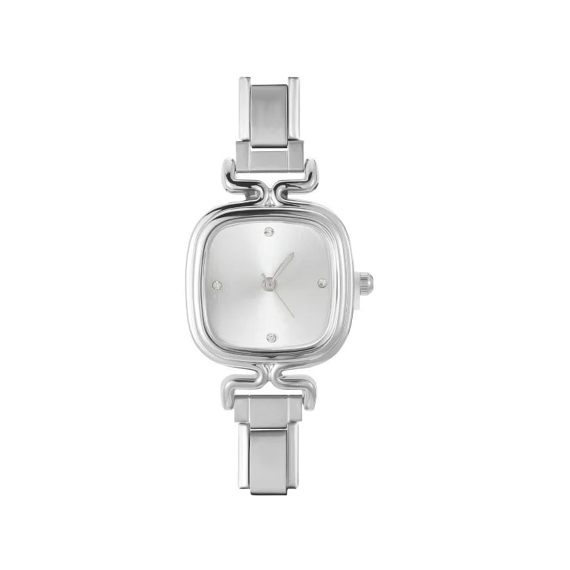 1PC 's Stainless Steel Round Simple Watch Bracelet Bangle for Friend