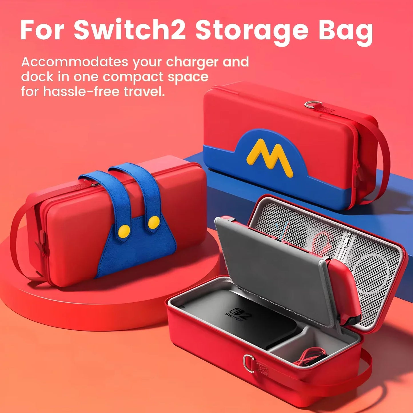 Game Theme EVA Carrying Case For Switch 2 Case for NS Switch 2 Bag ortable Hard Shell Storage Bag for Switch 2 accessories