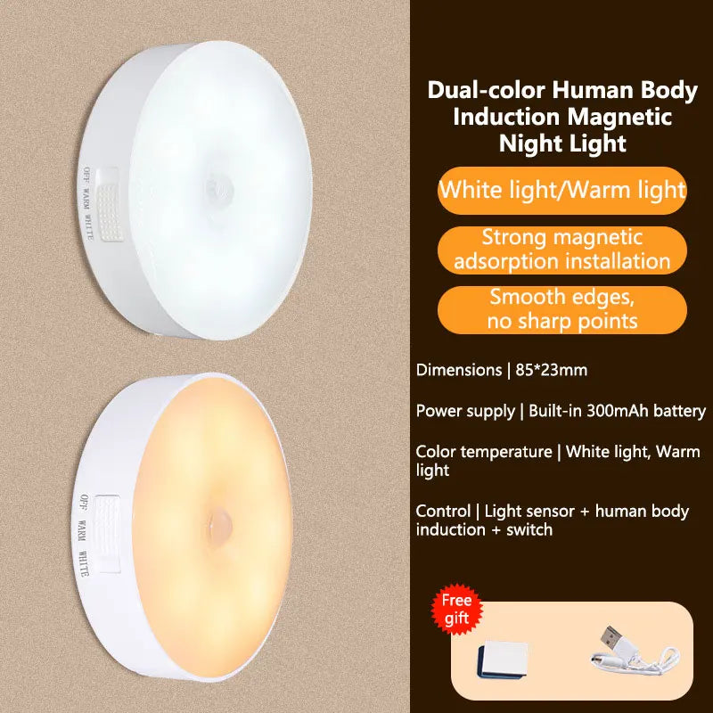 Intelligent Sensing Night Light LED Night Light with Digital Sensor Head Magnetic Suction Wireless-Use Eye Protect Night Lamp