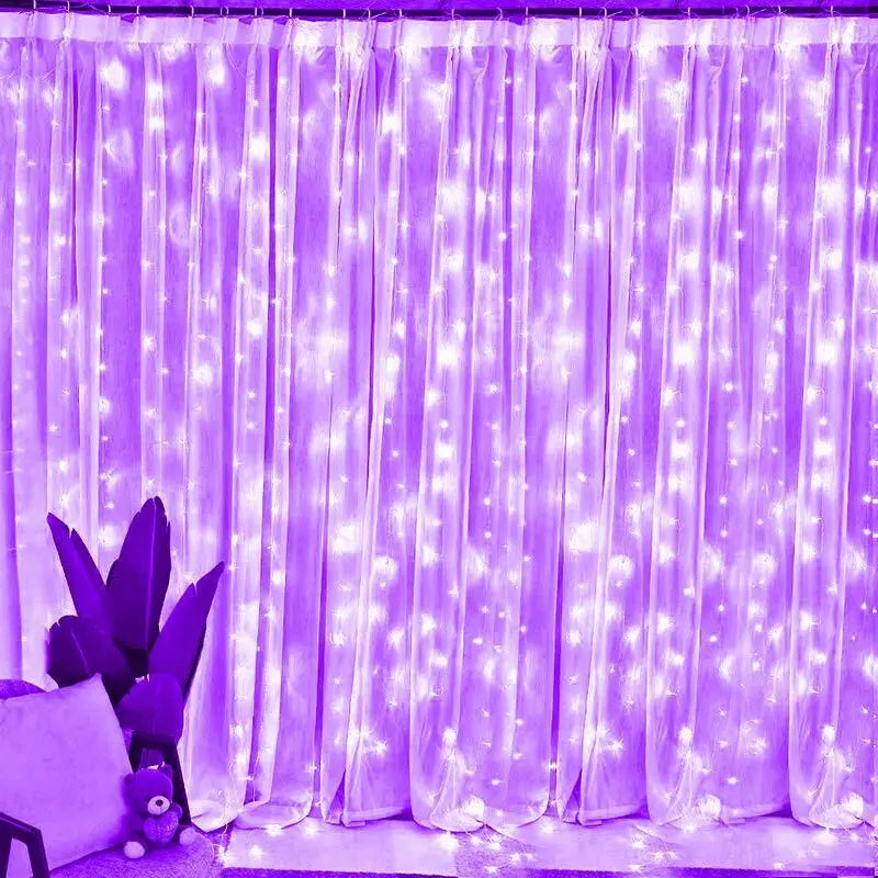 2024 Christmas Home Bedroom Decorations USB Curtain LED String Lights Remote Control New Year 2025 Xmas Party Decor Noel Navidad