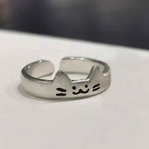 2pcs Kawaii Cat Dog Animal Couple Ring Fashion Size Adjust Lover Rings