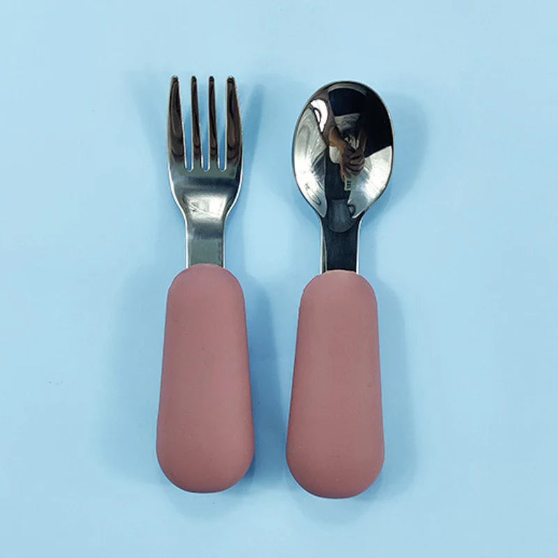 EtherealBe Stainless Steel Baby Utensils Set - Colorful & Safe