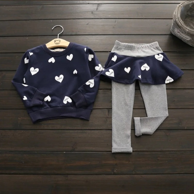 Toddler Girls Clothes Kids Autumn Winter T Shirt Pants Christmas Clothes Girls Printed Outfits Children Clothing set