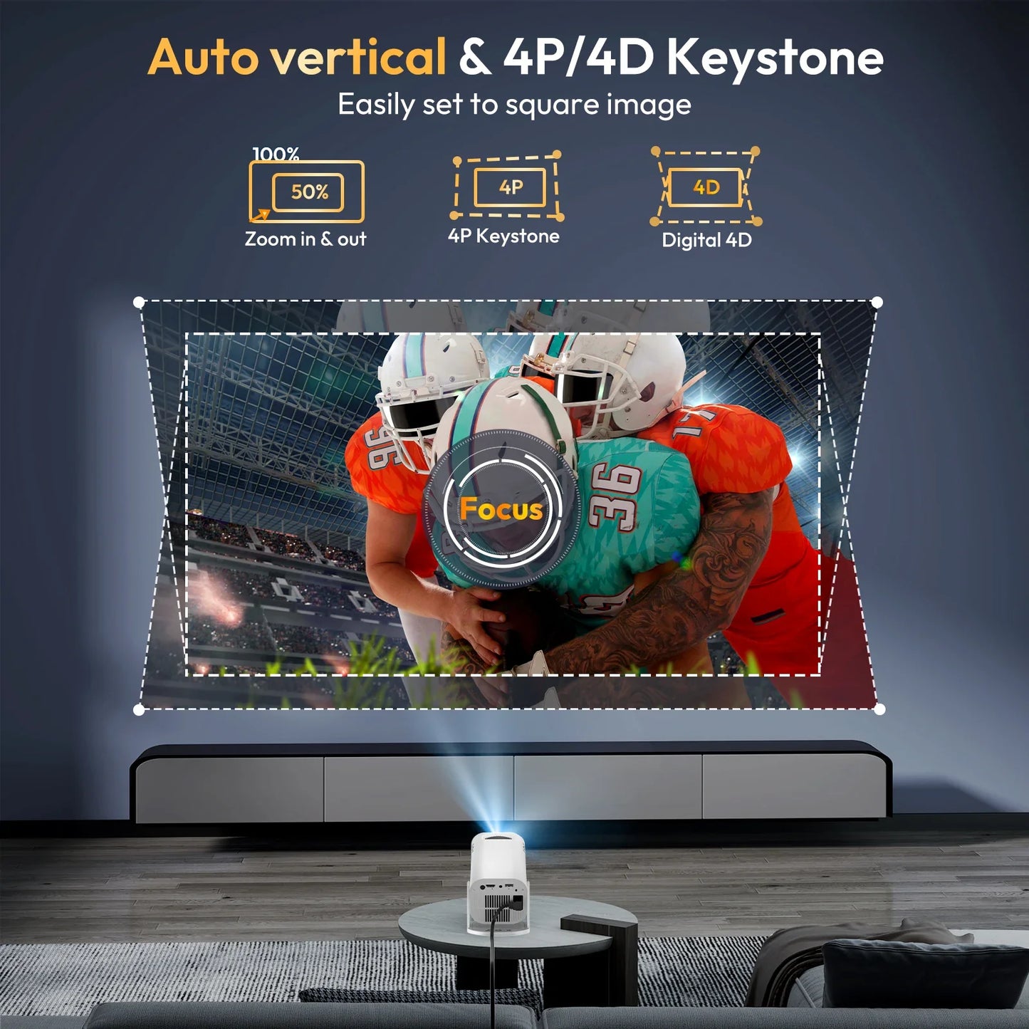 XGODY 260 ANSI 4K Projector Mini Projector Smart Android Keystone Correction Beamer Projectors BT5.0 WIFI6 Home Cinema Portable