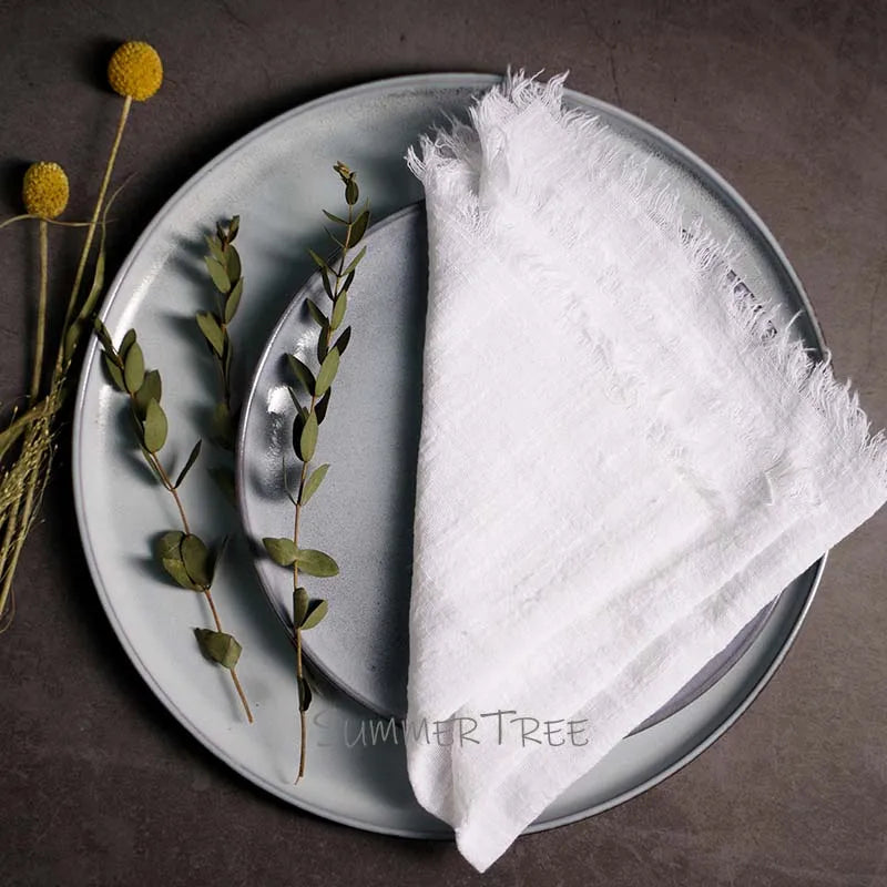 Large Napkins Cotton Gauze 41cm Napkin Muslin Tea Towels Dinner Retro Cheesecloth Wedding Party Rustic Table Decoration 16inch
