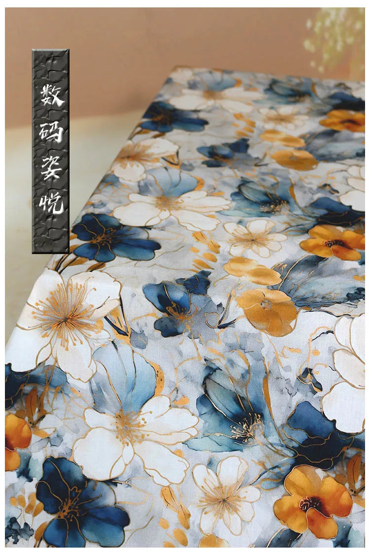 Digital Printed Rayon Fabric Summer By Meters for Women Dress Pajamas Cool Blankets Diy Sewing Soft Smooth Floral Textile Cloth