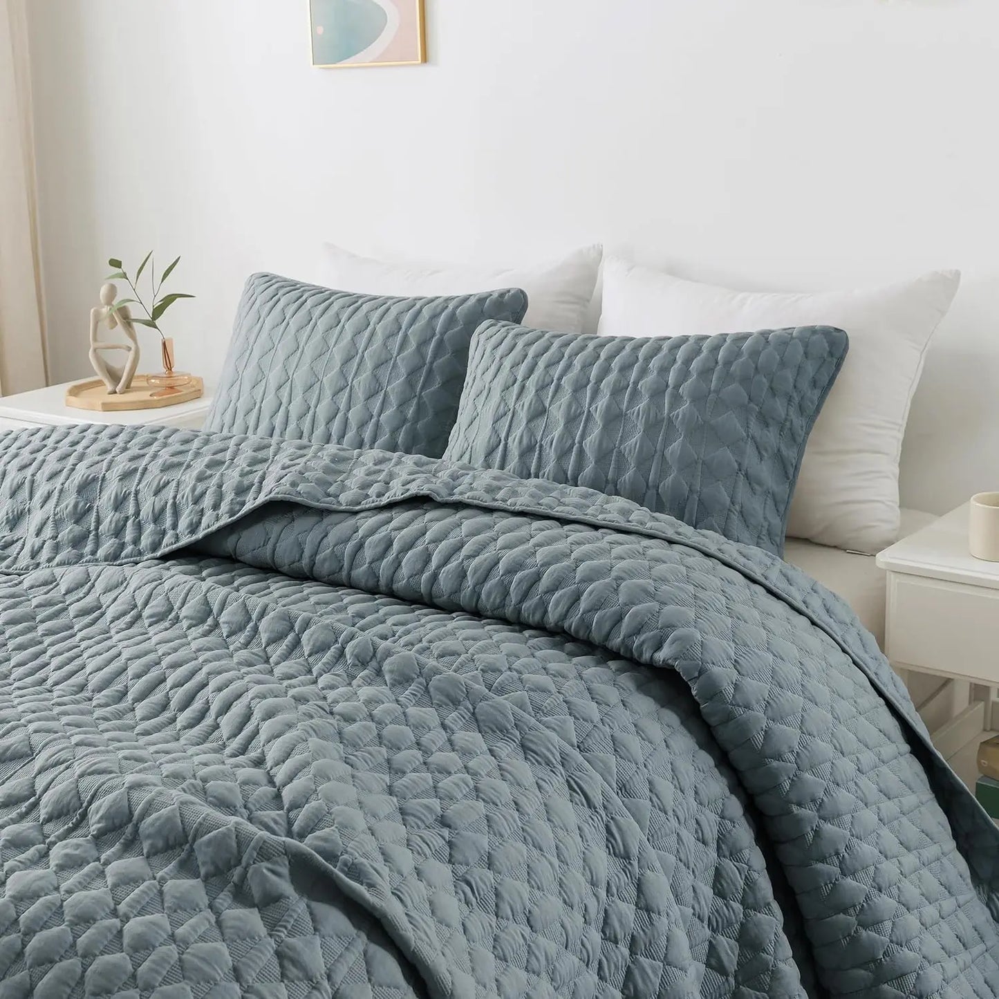 Quilt Bedding Sets with 2 Pillow Shams, Lightweight Soft Bedspread Coverlet, Quilted Blanket Thin Comforter Bed Cover,3 Pieces,