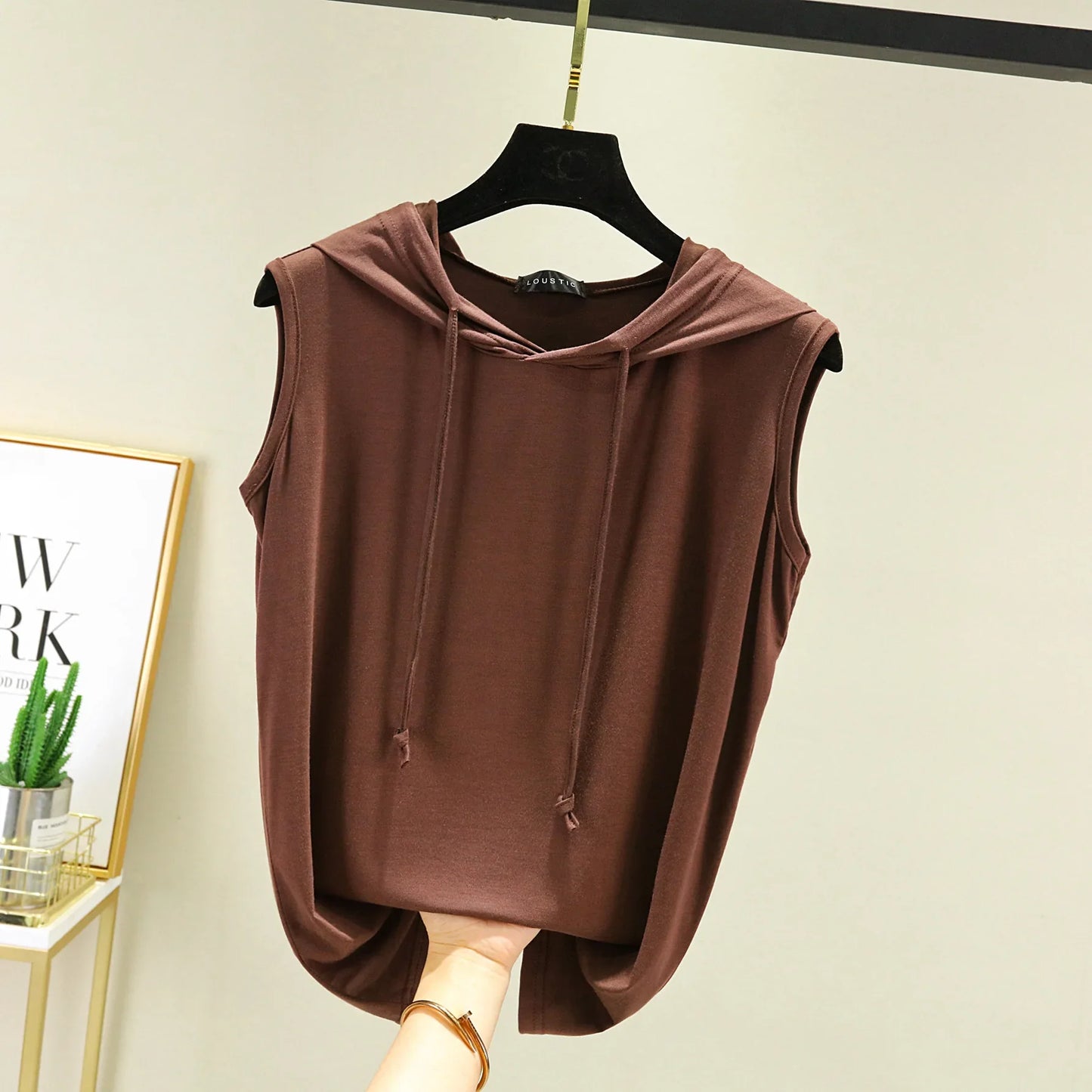 Women's Tank Tops Modal hoodies Tshirt sleeveless Loose Casual Tee Top Summer thin streetwear T-shirt