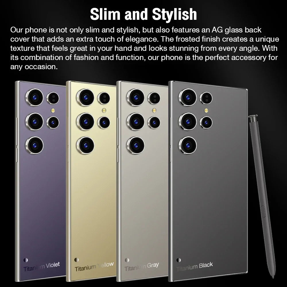 2025 New S24 Ultra 7.3HD Original Smartphone Global Version 4G 5G Dual SIM Cellphones Android14 Cell Phone 8000mAh Mobile Phones