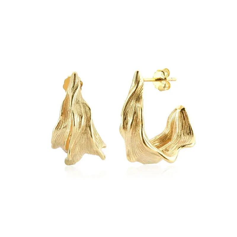 925 Sterling Silver Ear Needle Vintage C Shape Earrings For Women Triple Open Circle Piercing Stud Earrings Fashion Jewelry