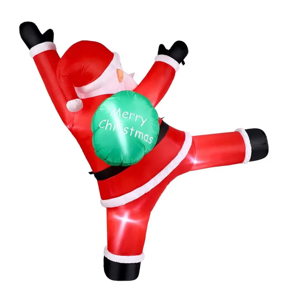8FT Christmas Inflatables Climbing Santa Outdoor Decorations Christmas Inflatable Decorations with LED for Blow Up Yard Xmas