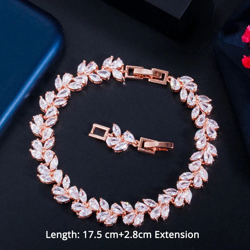 Cubic Zirconia Stone Silver Color Tennis Bracelet