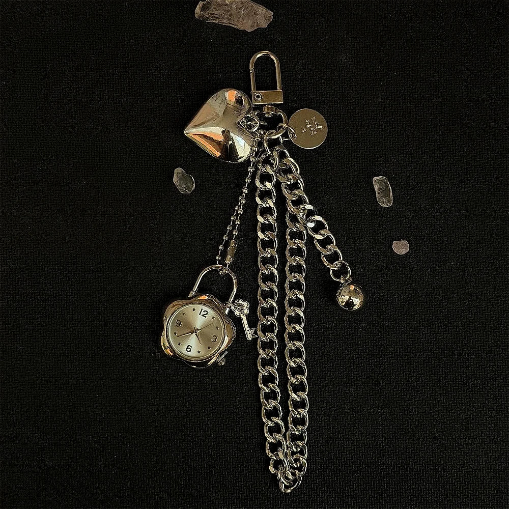 Original Hollow Heart Pocket Watch Chain Keychain Design Steampunk Clock Vintage Necklace Pendant Jewelry Watch Men Women Gift