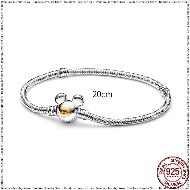 New in 925 Sterling Silver Snake Chain Charm Bracelet Fits Original Brand Pendant Charm Bead For Women Heart Bracelets Jewelry