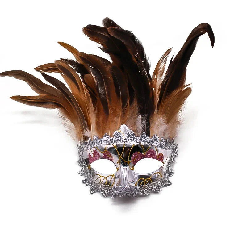 Party Mask Feather Masks Venetian Masquerade Halloween Indian Mask Cosplay Women Eye Masque Bar Nightclub Maske Ball Face
