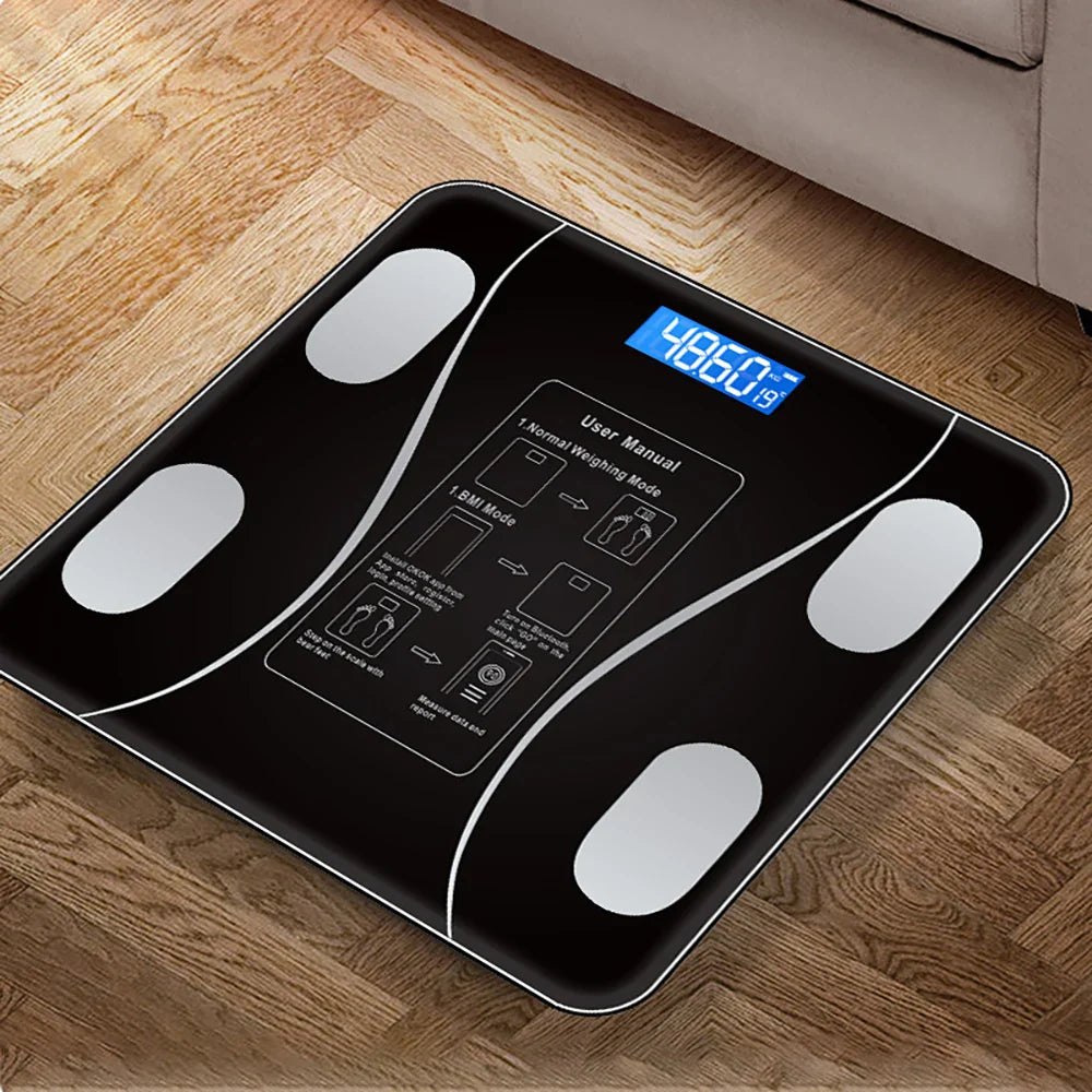 Smart Body Fat Scale Wireless LED Digital Bathroom Weight Scale, Body Composition Analyzer Testing Scale.