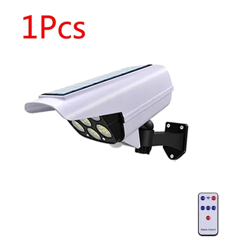 1-2Pack 77LED Solar Motion Sensor LED Light Outdoor Dummy Camera Wireless Security Flood Light Waterproof Lamp For Home Garden