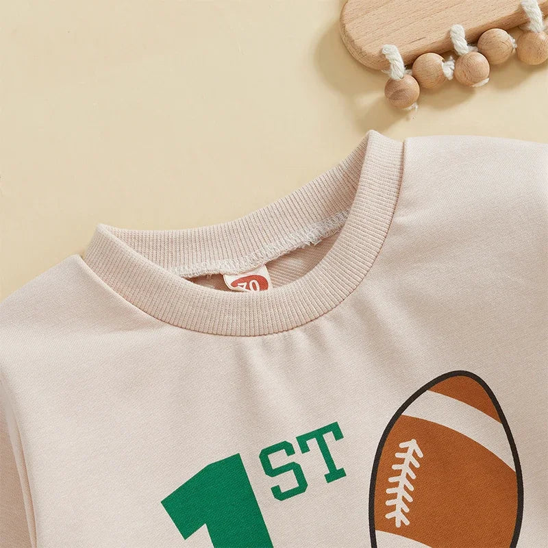 Baby Boys Letter Rugby Print Sweatshirts Rompers  Long Sleeve Toddler Jumpsuit Newborn Fall Spring Clothes