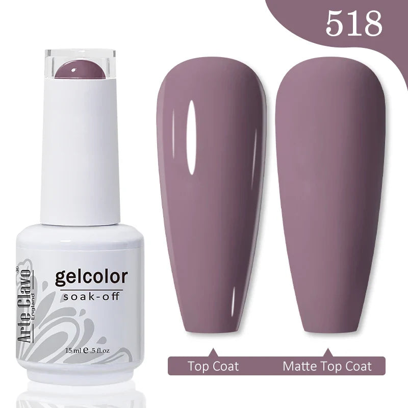 Arte Clavo Autumn Winter Series Jelly Gel Nail Polish 15ml LED Nail Gel Hybrid Varnish Matt Top Base Coat Nail Art Gellak Primer