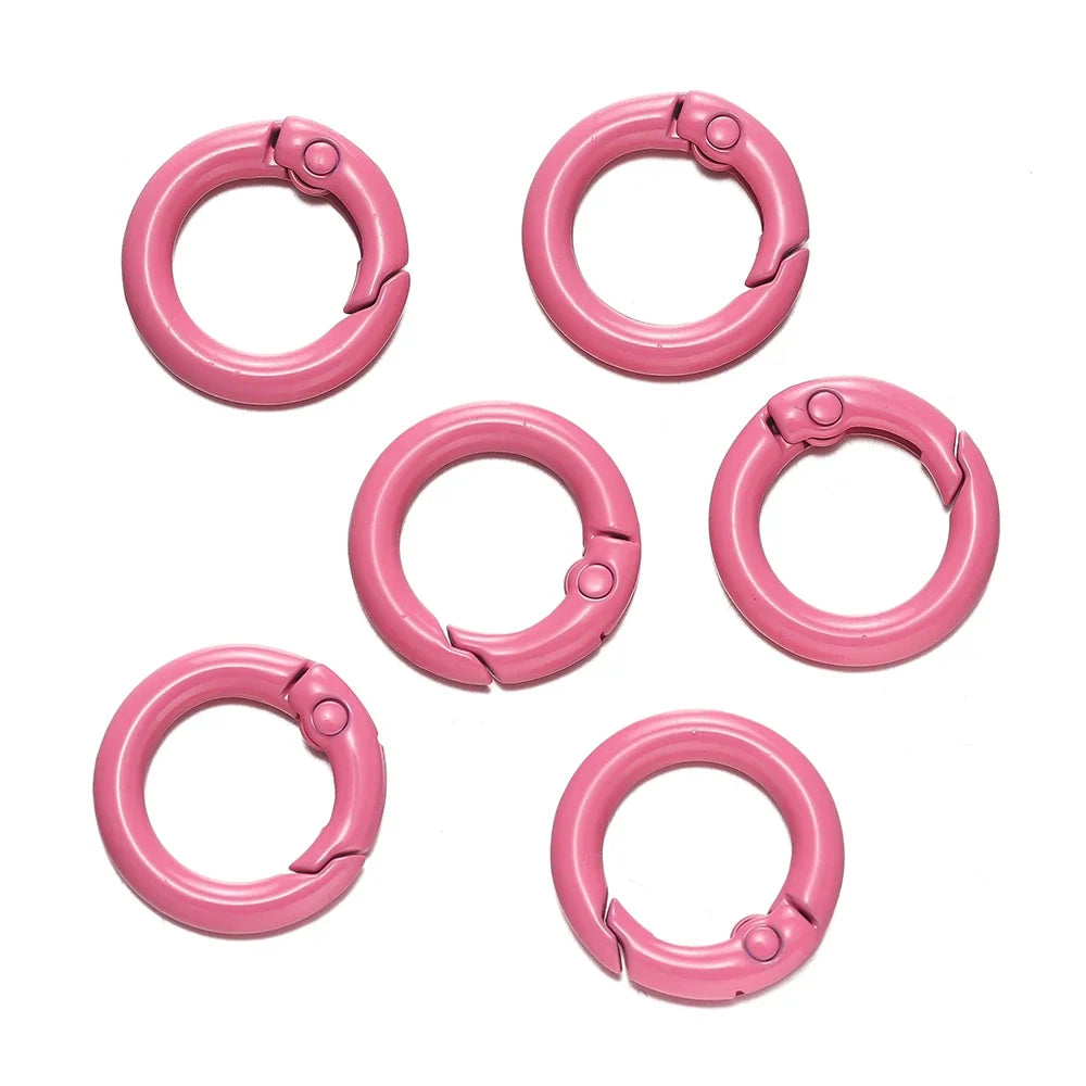 5Pcs Colorful  O Ring Spring Clasp Openable Round Carabiner Keychain Clips Hook Dog Chain DIY Jewelry Buckle Connector