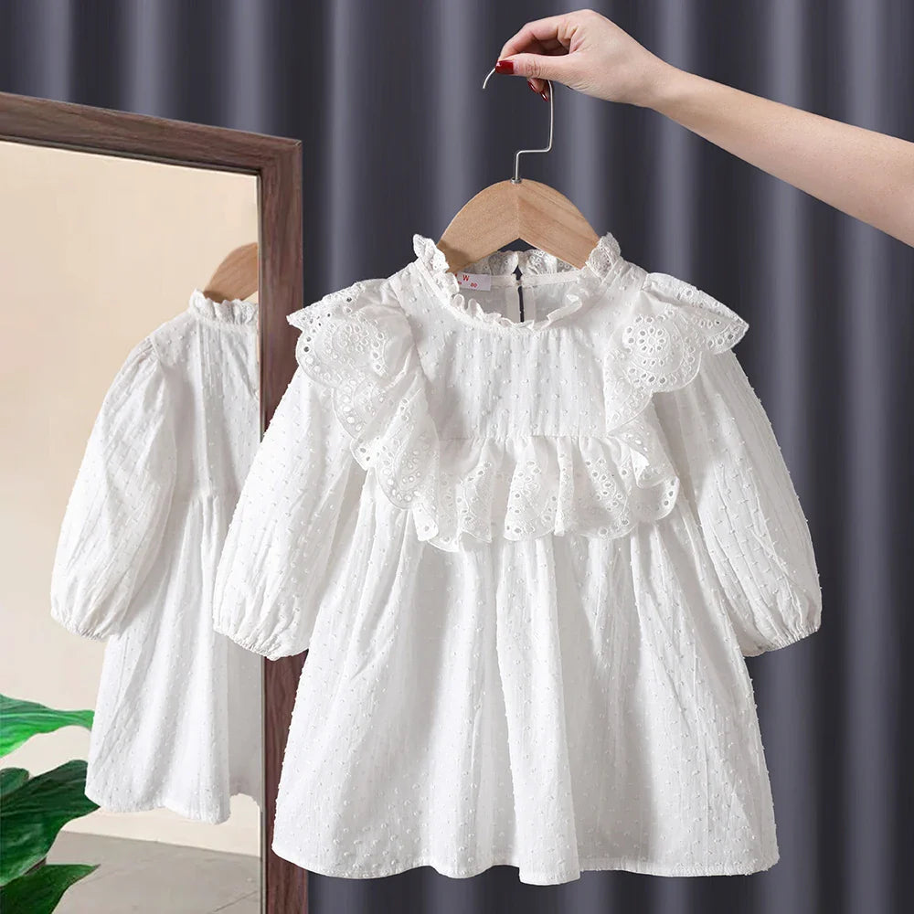 Spring fall toddler Girls' Baby Clothes Lace Long Sleeve Dress costume for infant Girls' Clothing 1-6 Year baby Birthday Dress