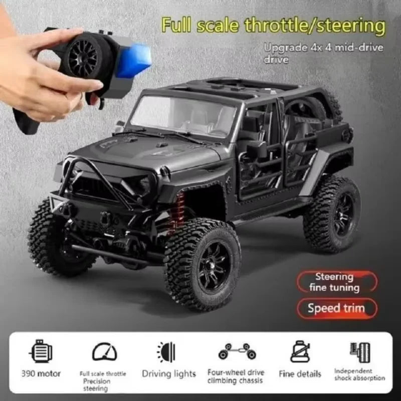 MN128 Full Scale RC CAR Model Remote Control Car Wrangler Jeep 4WD Climbing Car Simulation Off Road Vehicle Toy VS MN168