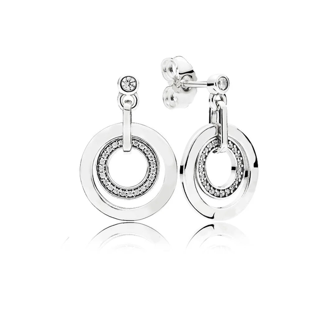 925 Sterling Silver Stud Earring Love Heart Crown Hoop Signature Logo Earrings For Women Making Wedding Party Engagement Jewelry