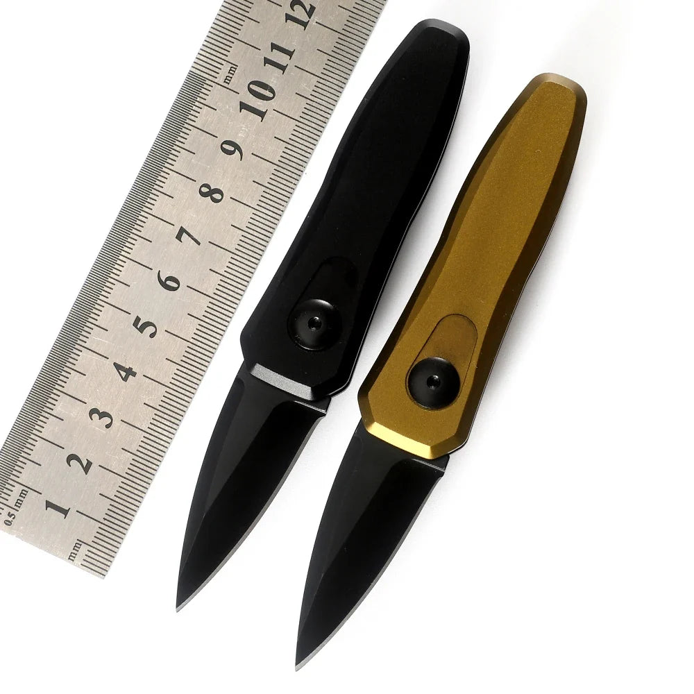 7500 folding pocket knife 1.9 inch black 8CR13 blade, aluminum handle camping hunting fishing outdoor tool EDC
