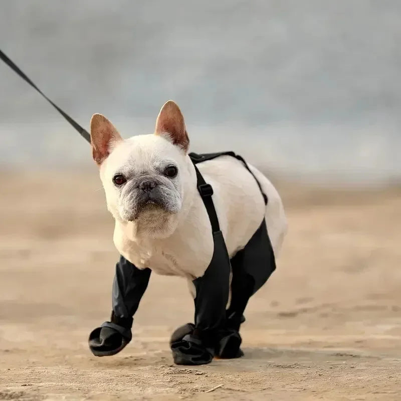 Pet Dog Shoes Waterproof Adjustable Dog Boots Rain Day Pet Breathbale Shoes for Outdoor Walking Soft French Bulldog Paws Protec