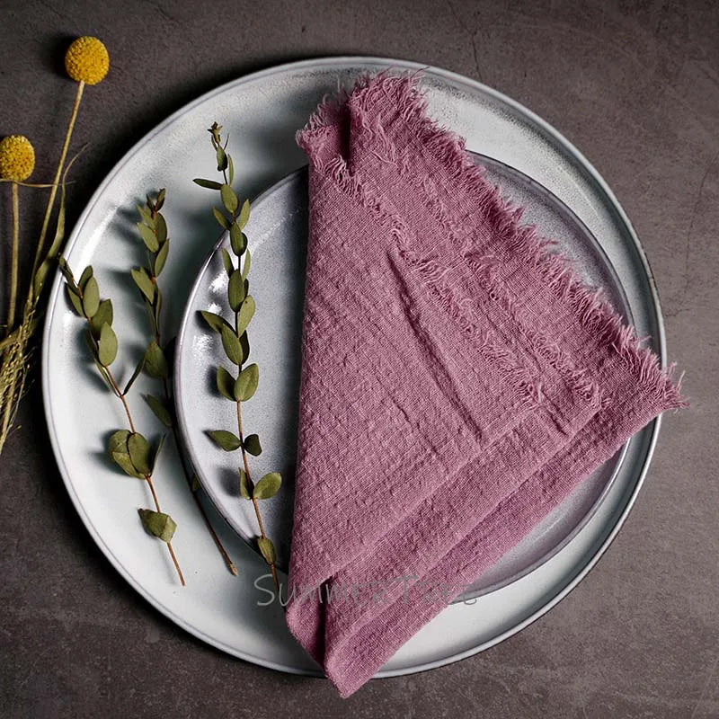 Large Napkins Cotton Gauze 41cm Napkin Muslin Tea Towels Dinner Retro Cheesecloth Wedding Party Rustic Table Decoration 16inch