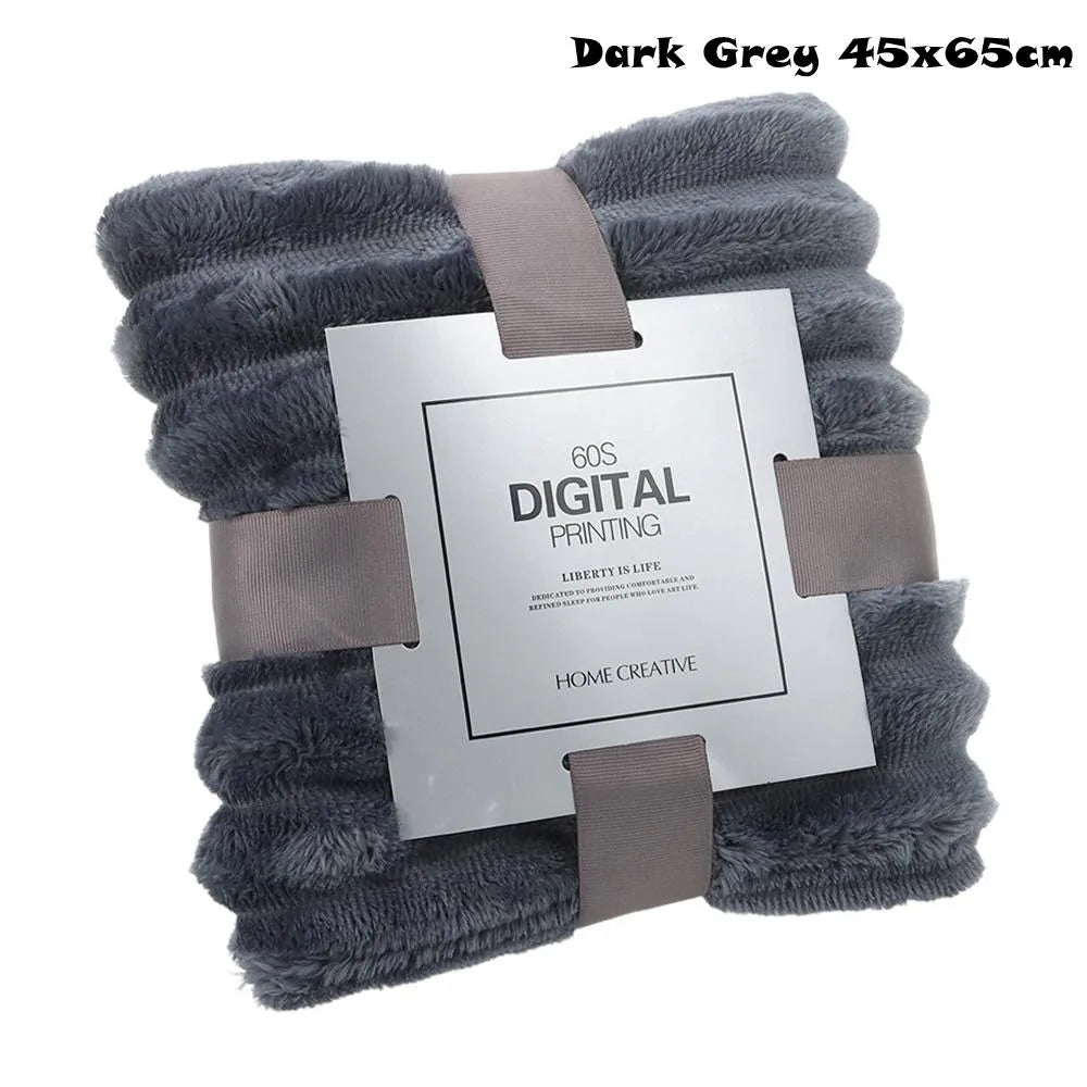 New Double Sided Warm Blanket Skin-Friendly Warm Conditioning Quilt Ultra Soft Solid Color Striped Blankets