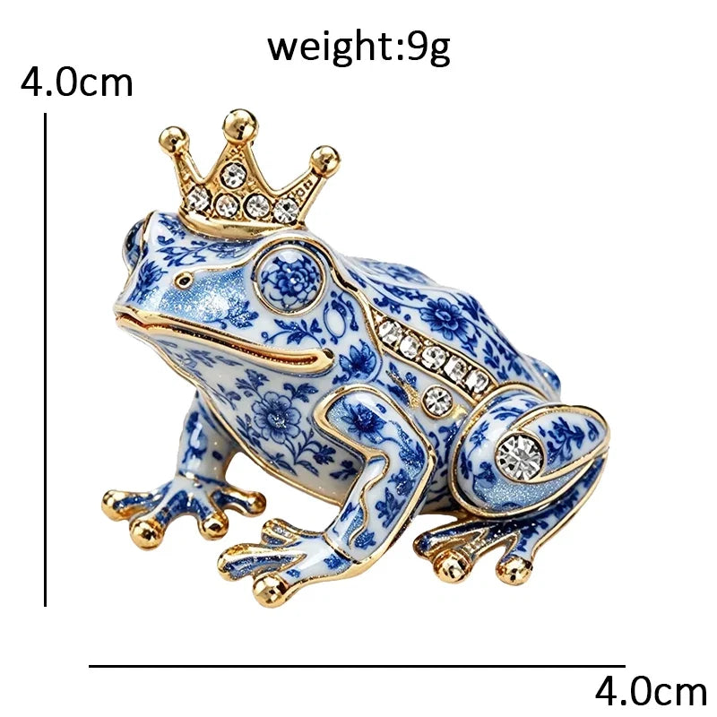 Wuli&baby Blue-and -White Porcelain Collection Animal Brooches For Women Unisex Goat Cat Butterfly Birds Party Office Brooch Pin