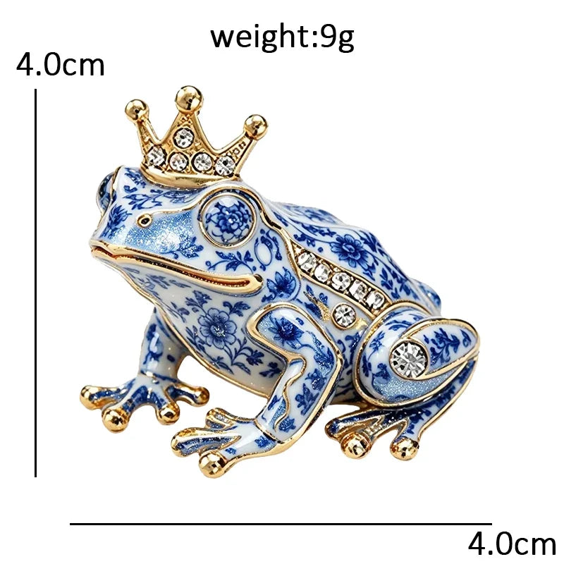 Wuli&baby Blue-and -White Porcelain Collection Animal Brooches For Women Unisex Goat Cat Butterfly Birds Party Office Brooch Pin