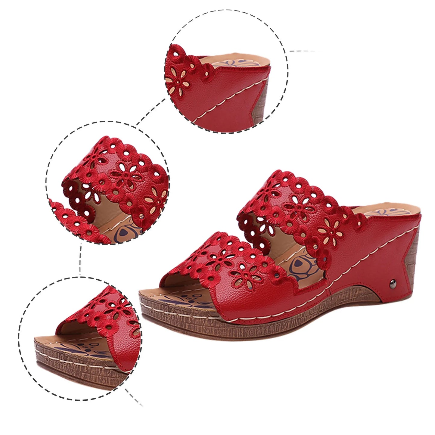 Womens Studded Sandals Size 8 Women Solid Slip On Casual Open Toe Wedges Comfortable Beach Shoes Sandals Slippers Heel Slides