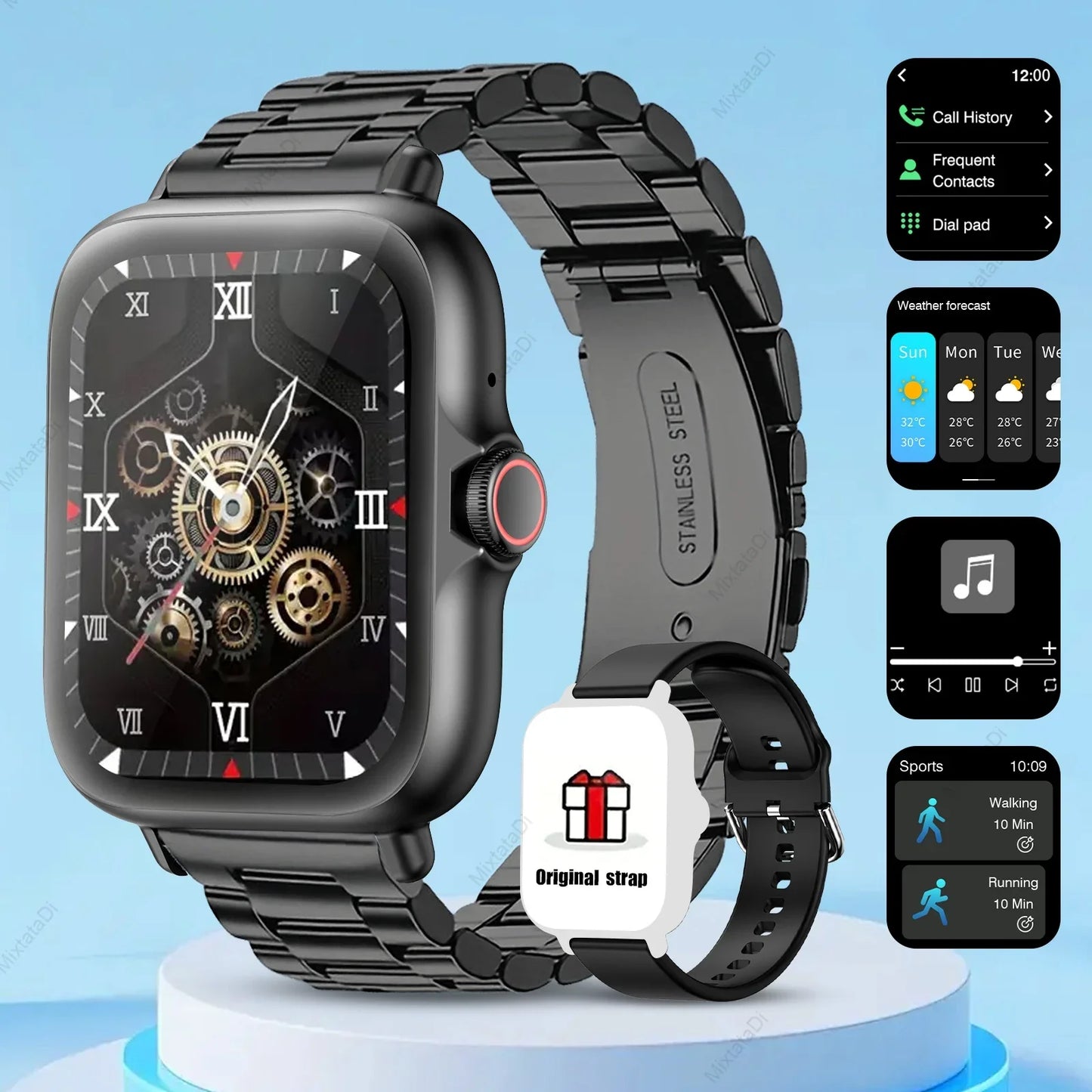 1.83'' Smart Watch with Message Answer Call Sleep Monitoring Sports Pedometer Information Alerts For iPhone Android