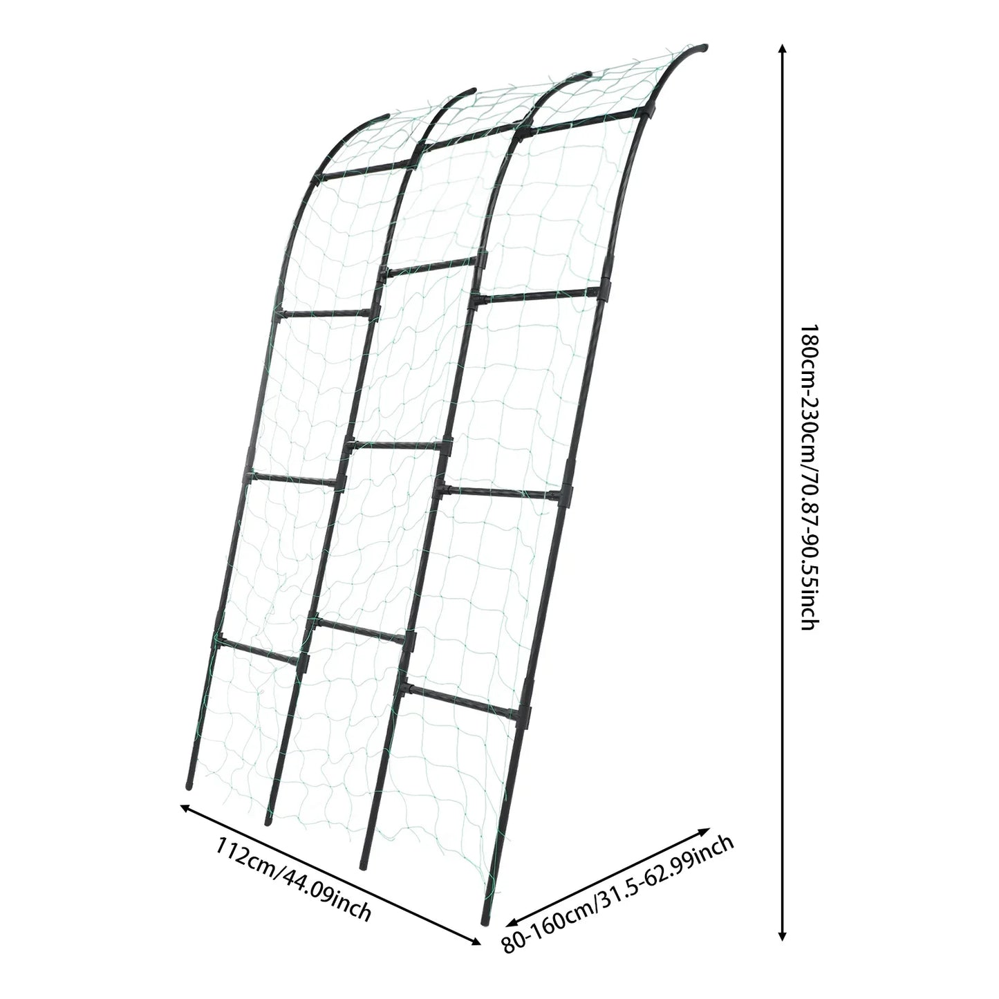 Garden Arch Trellis 82.7in Tall, Climbing Plant Support 35.4x31.5in, Steel Arbor for Cucumber Grape Vine Tomato