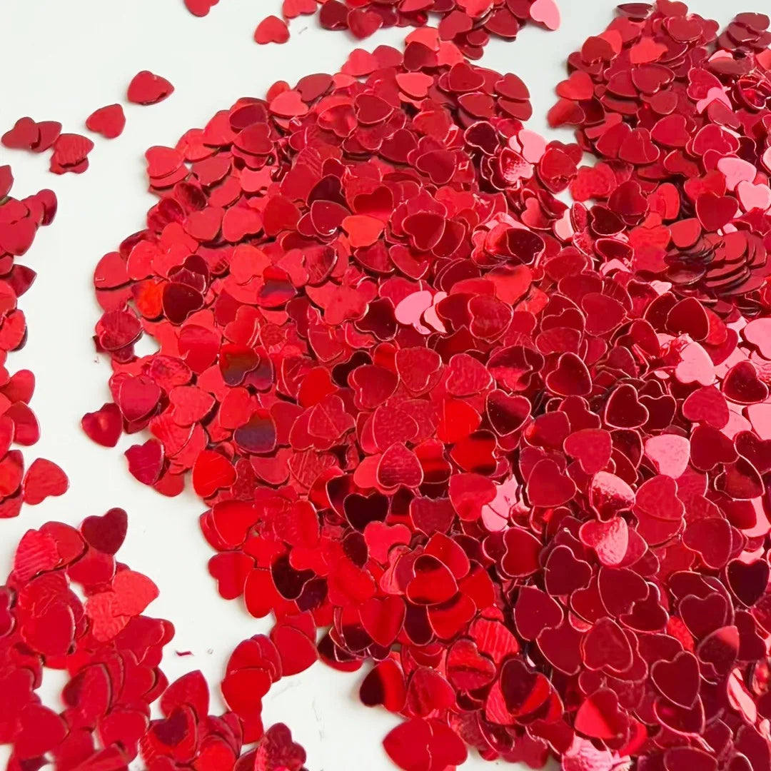 600/1000/2000 Pieces of 0.55 cm Rose Red Heart Shaped Paper Flower - Rose Red Color Perfect for Valentine's Day, Wedding, Birth