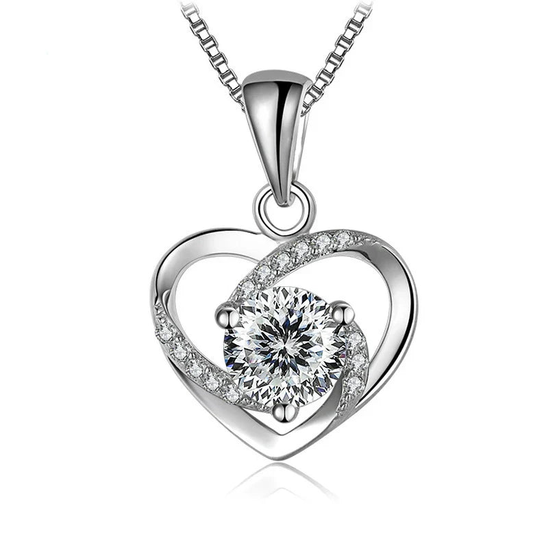 1 Carat Real Moissanite Pendant Necklace Silver Gold  Color 925 Sterling Silver Thick Neck Chain Jewelry Pass Diamond Tester