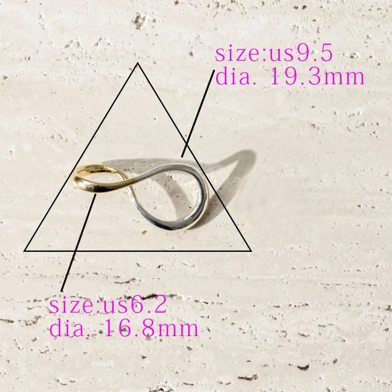 925 Sterling Silver Open Finger Mobius Ring Twist for Women Golden Rock Punk Lines Stackable Jewelry Gift Dropship Wholesale