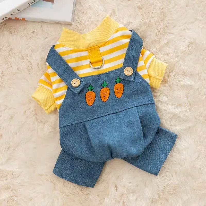 New Luxury Dog Clothes Puppy Costume Striped Jumpsuit Pet Clothes for Dog Sweatshirt Chihuahua French Bulldog Romper