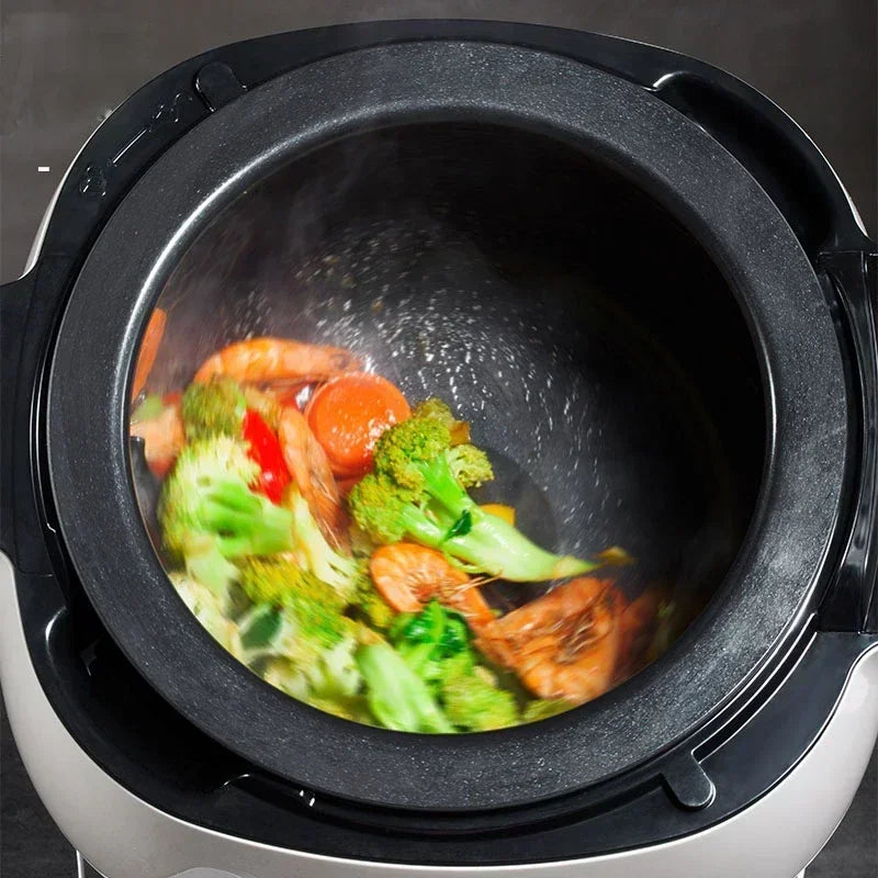 2000W Intelligent Automatic Stir Frying Machine Household Electric Cooking Wok Pot Non-stick Multifunctional Cooker Pot 220V 6L