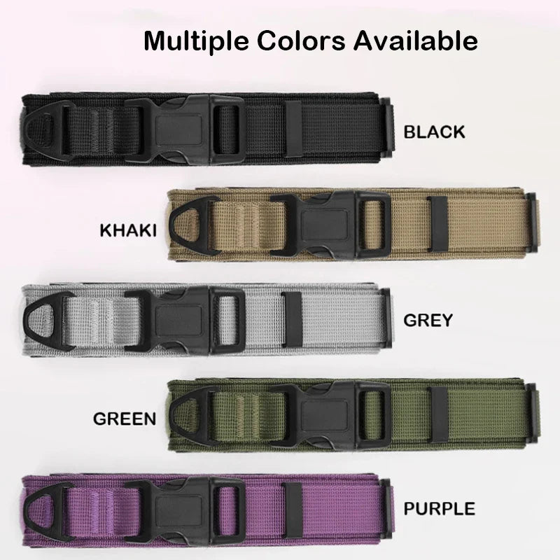Tactical Dog Collar Adjustable Military Training Nylon Dog Collar with Control Handle and Heavy Metal Buckle for Large Pets