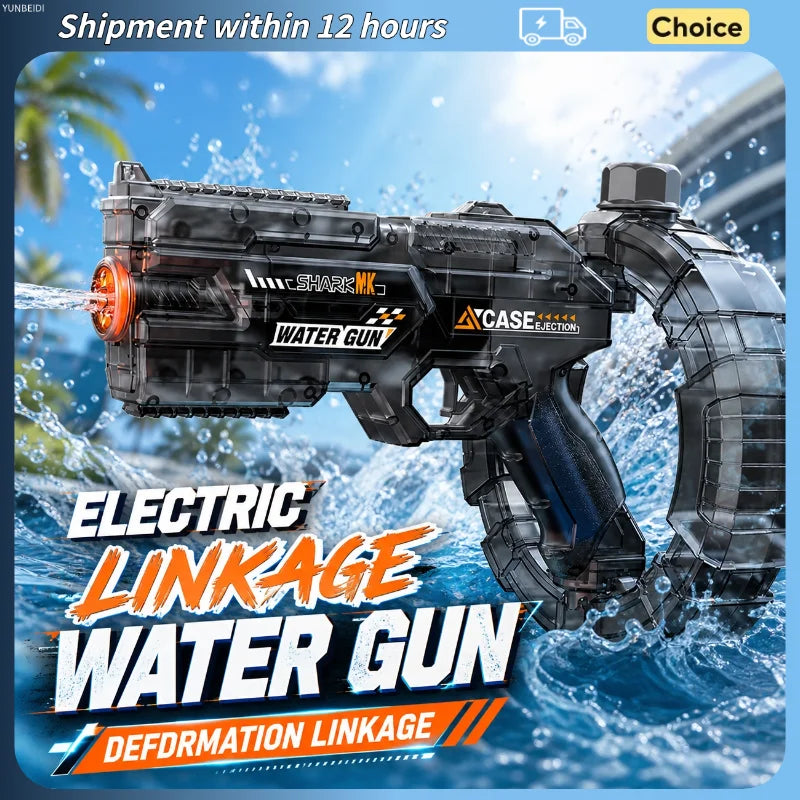 Electric Water Gun with Flashing Function Continuous Powerful Spray Water Gun Summer Outdoor Toy Water Gun Children Adults Gift