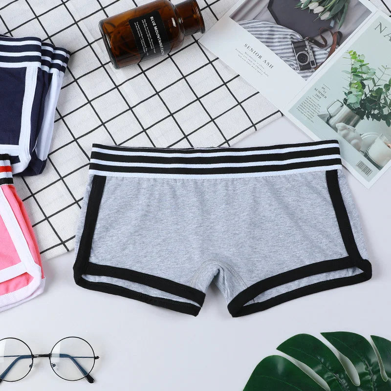 Women's Low-Waist Boxer Boyshort Panties Single Piece Comfortable Breathable Sport Underwear Ladies Intimate Lingerie Women's pa