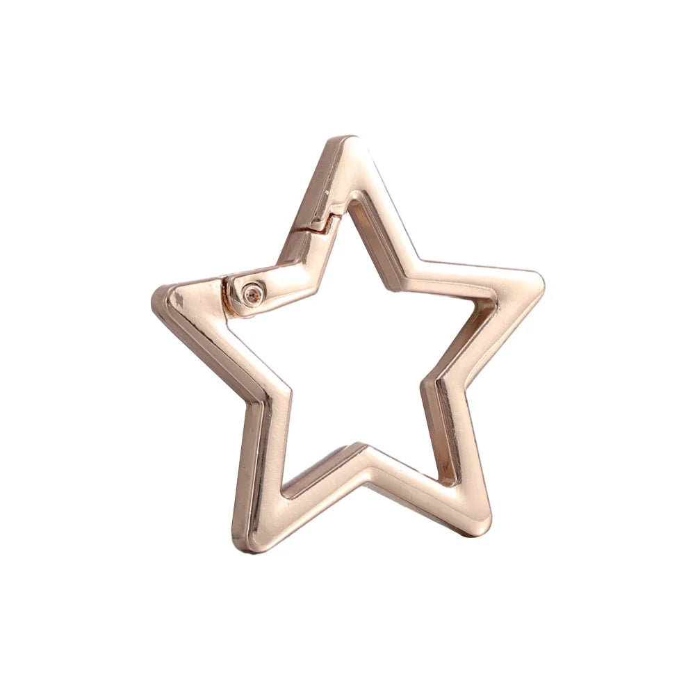 Hollow Star Shaped Spring Clasp Metal Carabiner Keychain Bag Clip Hook Dog Chain Buckle Connector DIY Jewelry Making Accessories
