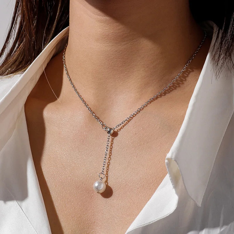 NK607 New Punk Fashion Minimalist Two Leaves Pendant Clavicle Necklaces For Women Jewelry Gift Tassel Summer Beach Chain Collier